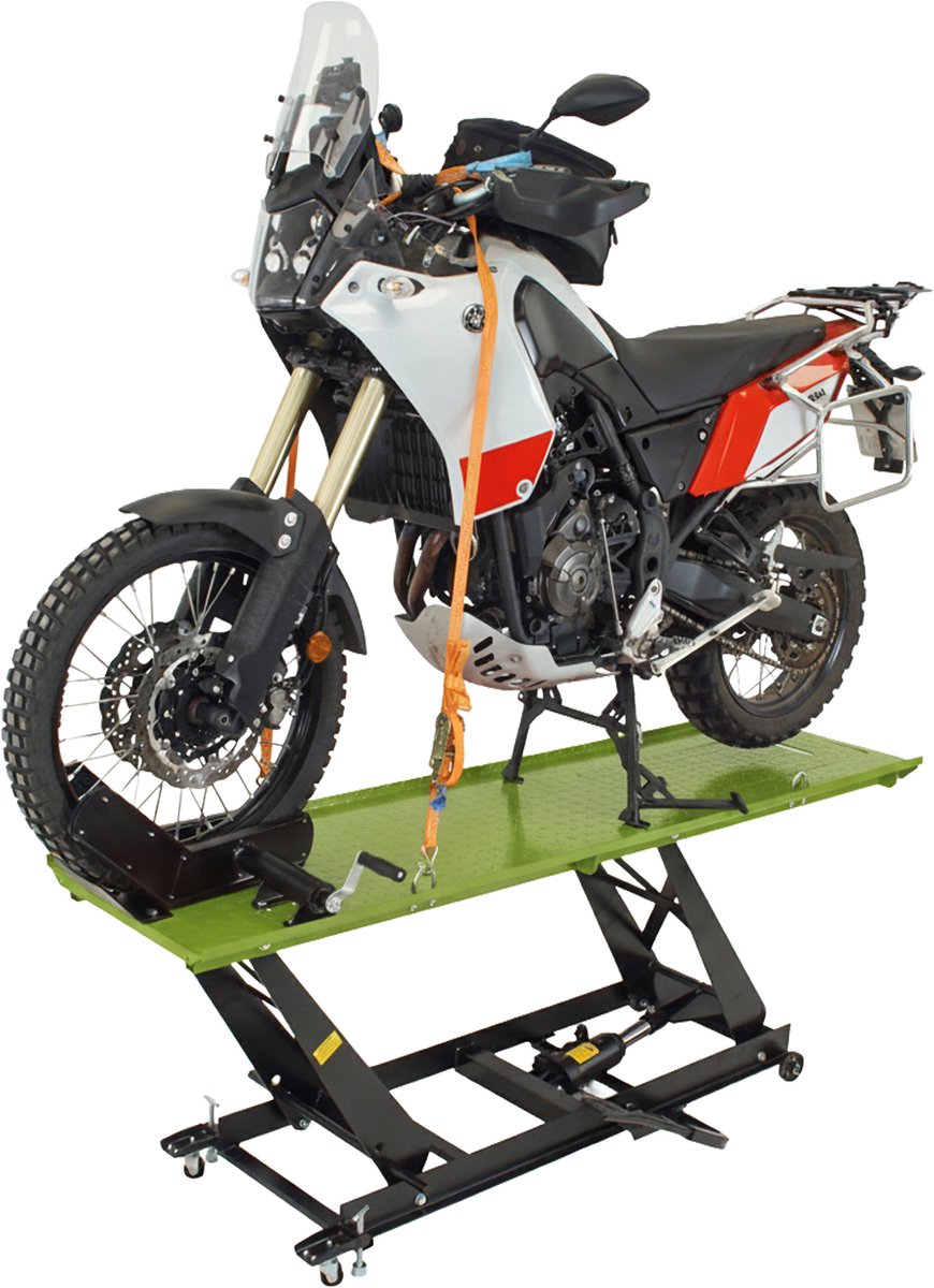 TRUTZHOLM Hydraulische Motorlift 450kg - Breedte 55cm - Motorfiets Heftafel Montageplatform Hefplatform Zwart Groen