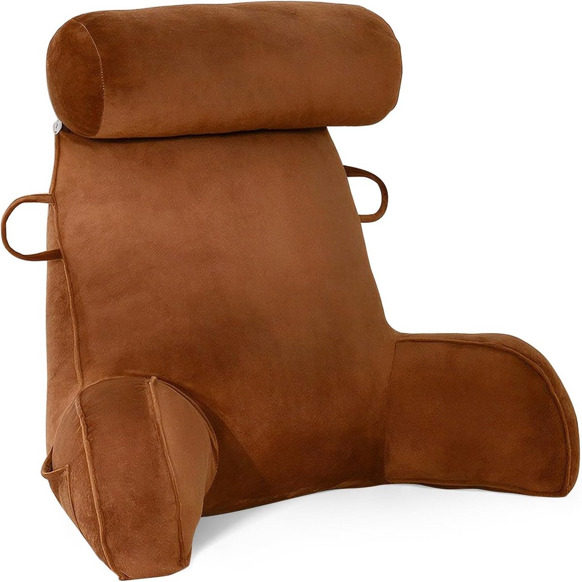 Leeskussen XL - Rugsteun Kussen - Comfortabel Lezen - Afneembare Nekrol - 75 cm Breed - Bruin