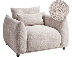 JAMSA - Fauteuil - Taupe - Bouclé
