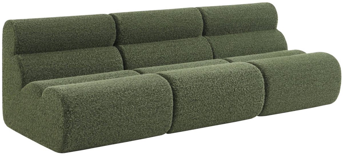 sweeek Set van 3 stoffen fauteuils effect alpaca 1 zitplaats - nova Kaki