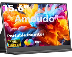 Casa Living Draagbare Monitor - Mobiele Monitor 15.6 Inch - Draagbaar Scherm 1080FHD - Groot kleurenbereik - Zwart - 41x27x6CM