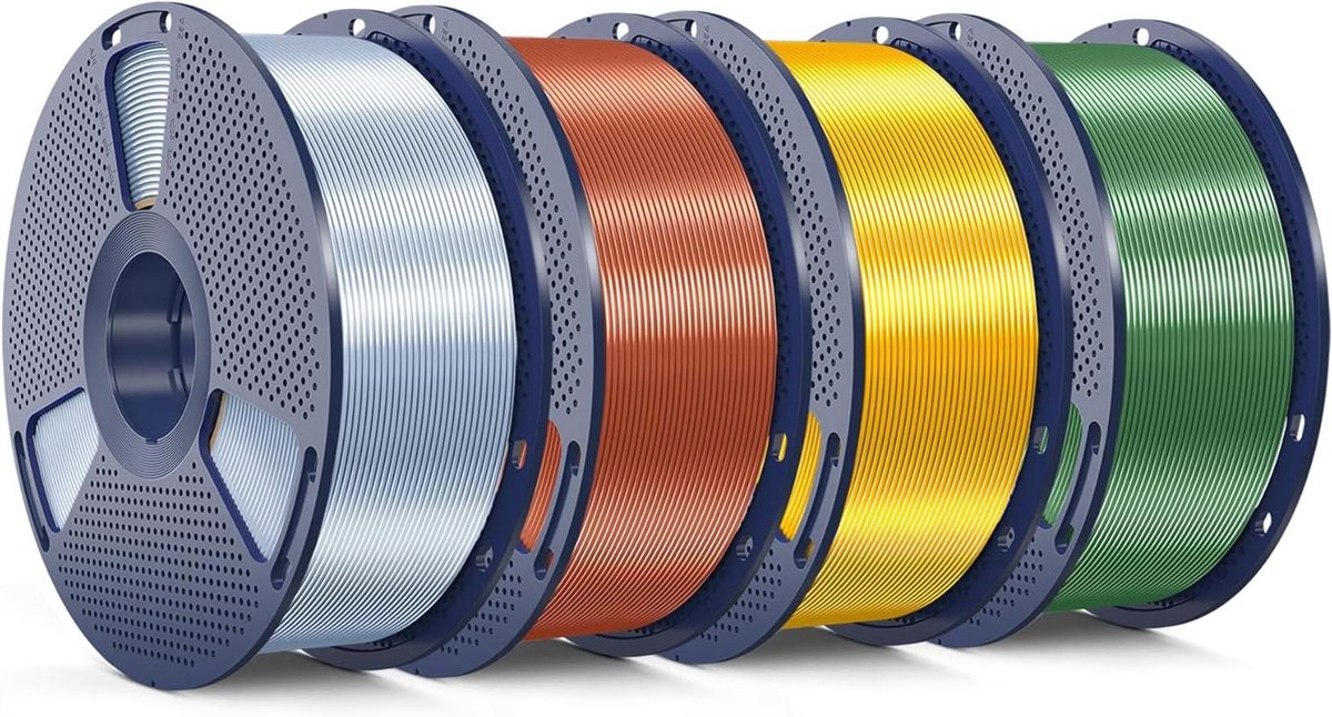 PLA Plus Filament - Zijde Gloed - 3D Printen - Zijdeachtige Metallic Finish - 4KG 4 Rollen