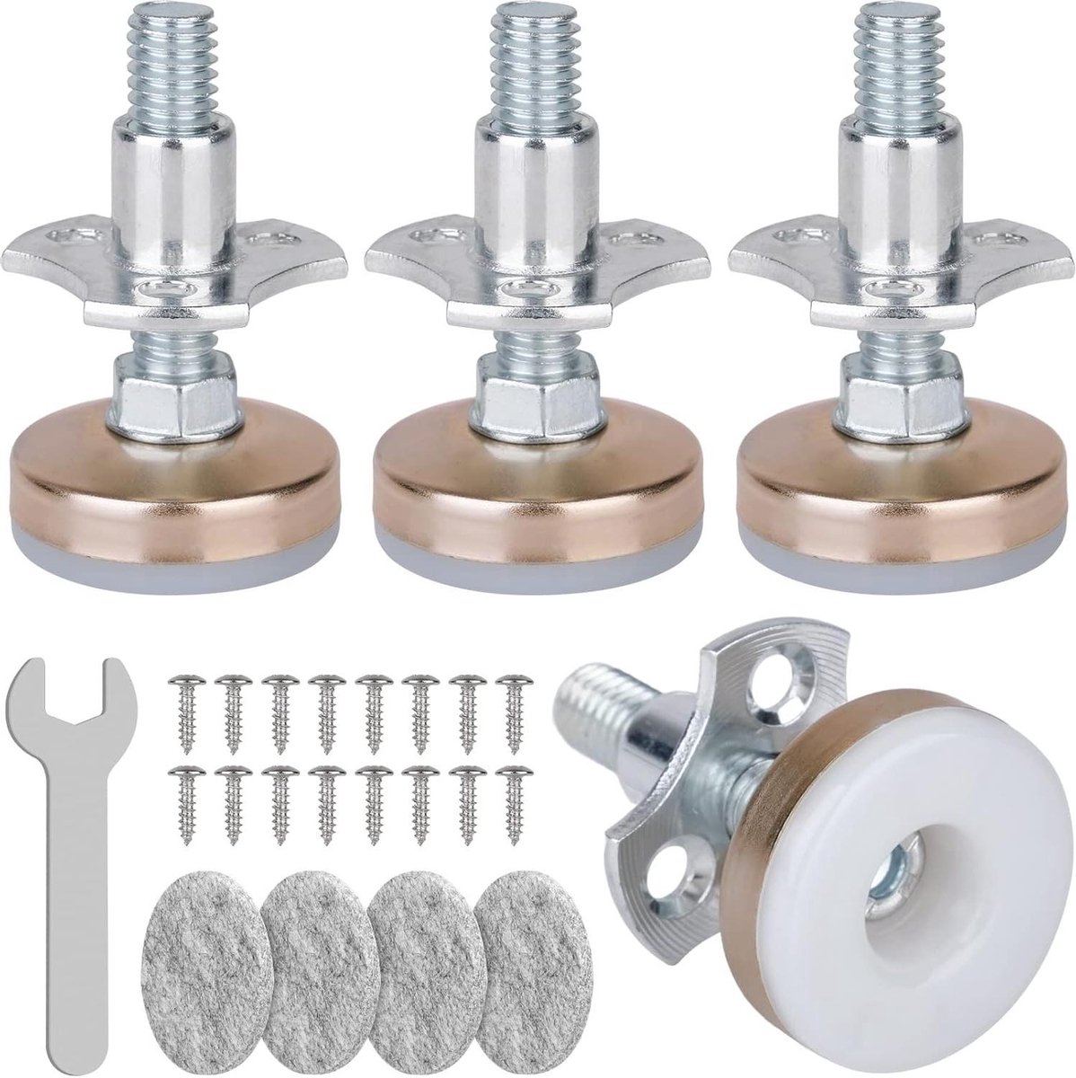 Meubel Levelers - Stelvoeten - Stabiel Meubilair - Zware Belasting Stabiliteit - Set van 4 - Wit