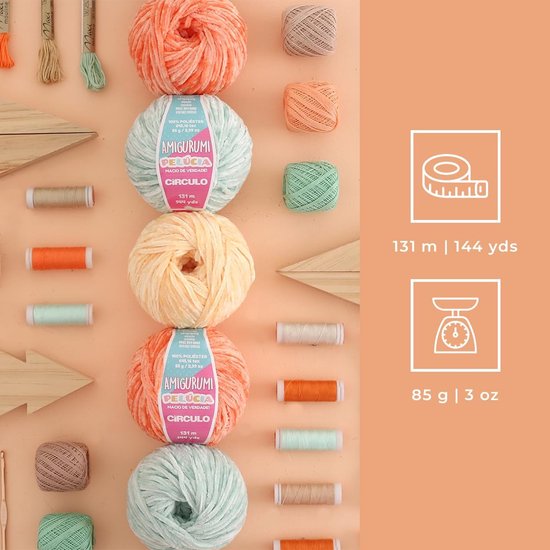 Garen voor Amigurumi - Speciaal Garen - Zachte Knuffels Maken - Unieke Chenille Textuur - 144 Meter - Chantilly — afbeelding 2