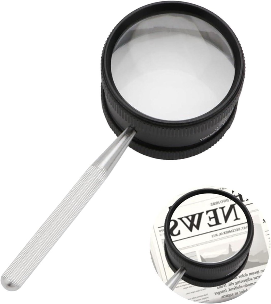 Vergrootglas - Leesloep - Gedetailleerd lezen - Hoge helderheid - 50 mm diameter - Zwart