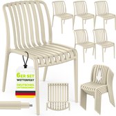 tillvex® Chaises de jardin lot de 6 empilables résistantes aux intempéries sans accoudoirs | Chaises d'extérieur supportant jusqu'à 120 kg | Chaises de jardin d'extérieur | Chaise de terrasse Meubles de jardin Balcon Jardin Terrasse