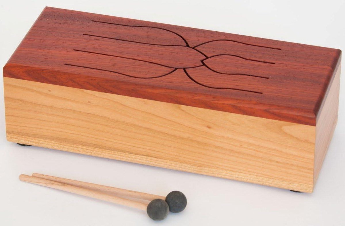 Sleuf Trommel - Melodie Trommel - Muziek Maken - 6 Tonen Pentatonisch - 30 x 12 x 9 cm - Bruin