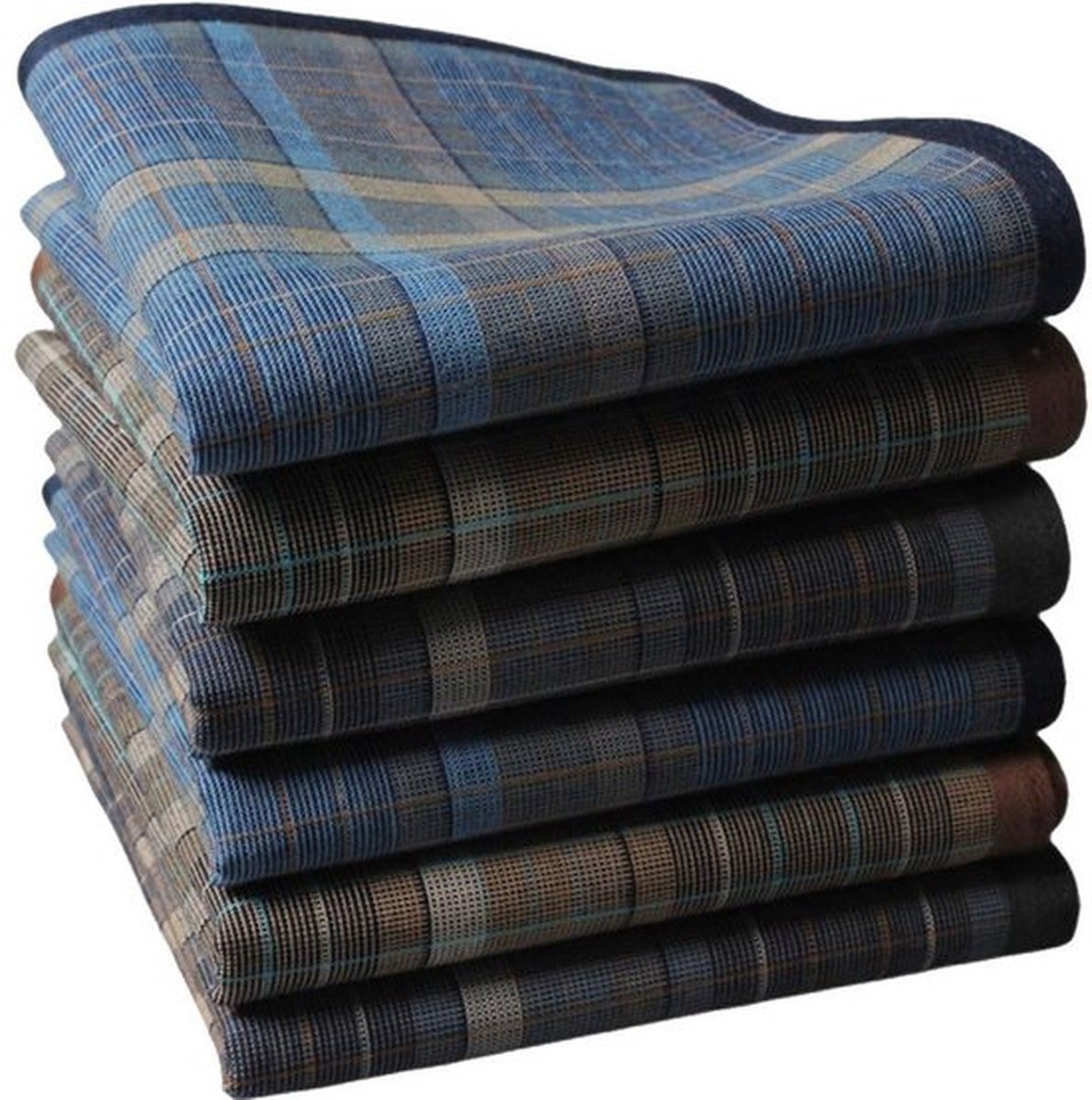 6x Zakdoek - Heren Klassieke Vintage Geruite Strepenpatroon - Katoenen Zakdoek voor Heren - Zakdoek Zakdoek Zakdoek Casual Borst Sjaal - 40 x 40 cm