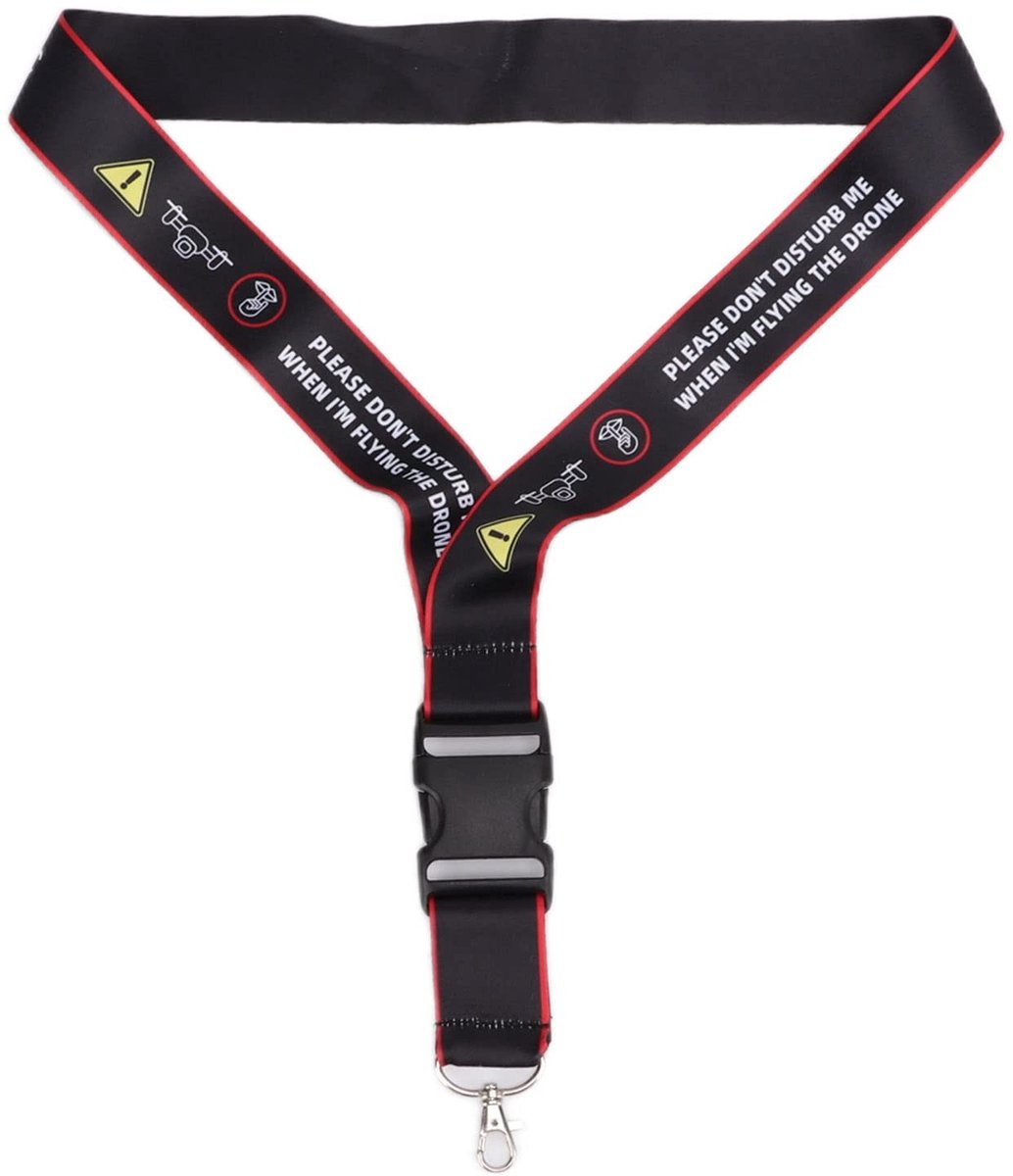 aladdien - Afstandsbediening Lanyard - Nekkoord Veiligheidswaarschuwing - Zwart Rood - Handig voor Drone - Duurzaam en Stevig - Geschikt voor Fo...