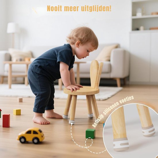 Quvo® Peuterstoel - Kinderstoel - Peuter Stoel - Vanaf 3 jaar - Bruin - 26cm x 26cm x 45cm van quvo — afbeelding 2