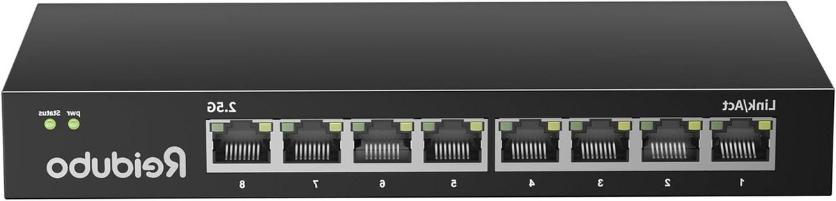 Ethernet Switch - Netwerk Switch - Snelle Netwerkverbinding - 8 Poorten 2.5 Gbps - 60 Gbps Capaciteit - Zwart