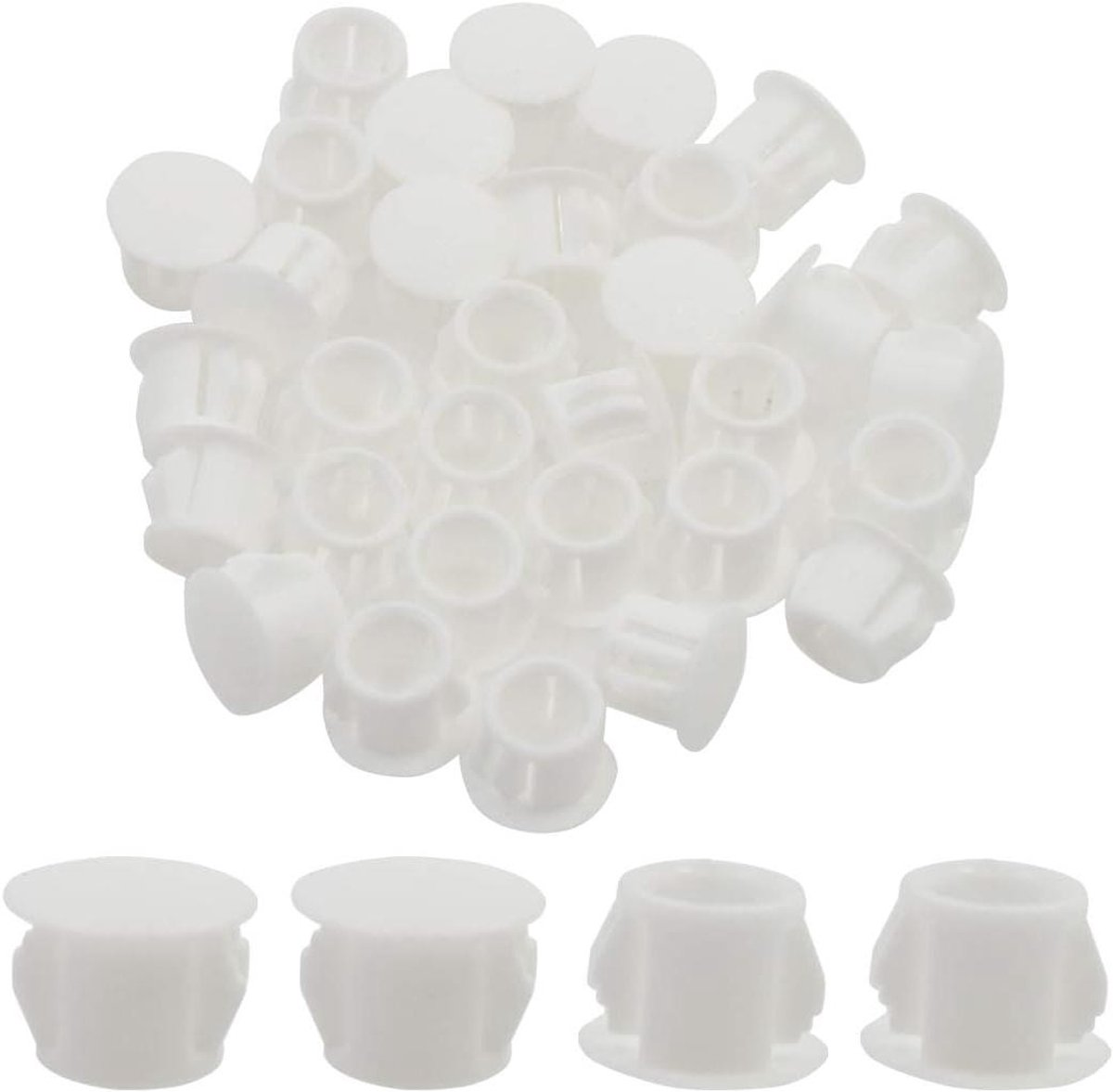 Gaten Dichtdoppen - Plastic Pluggen - Meubels Afwerken - Kardeksel Ontwerp - 30 Stuks 10mm - Wit