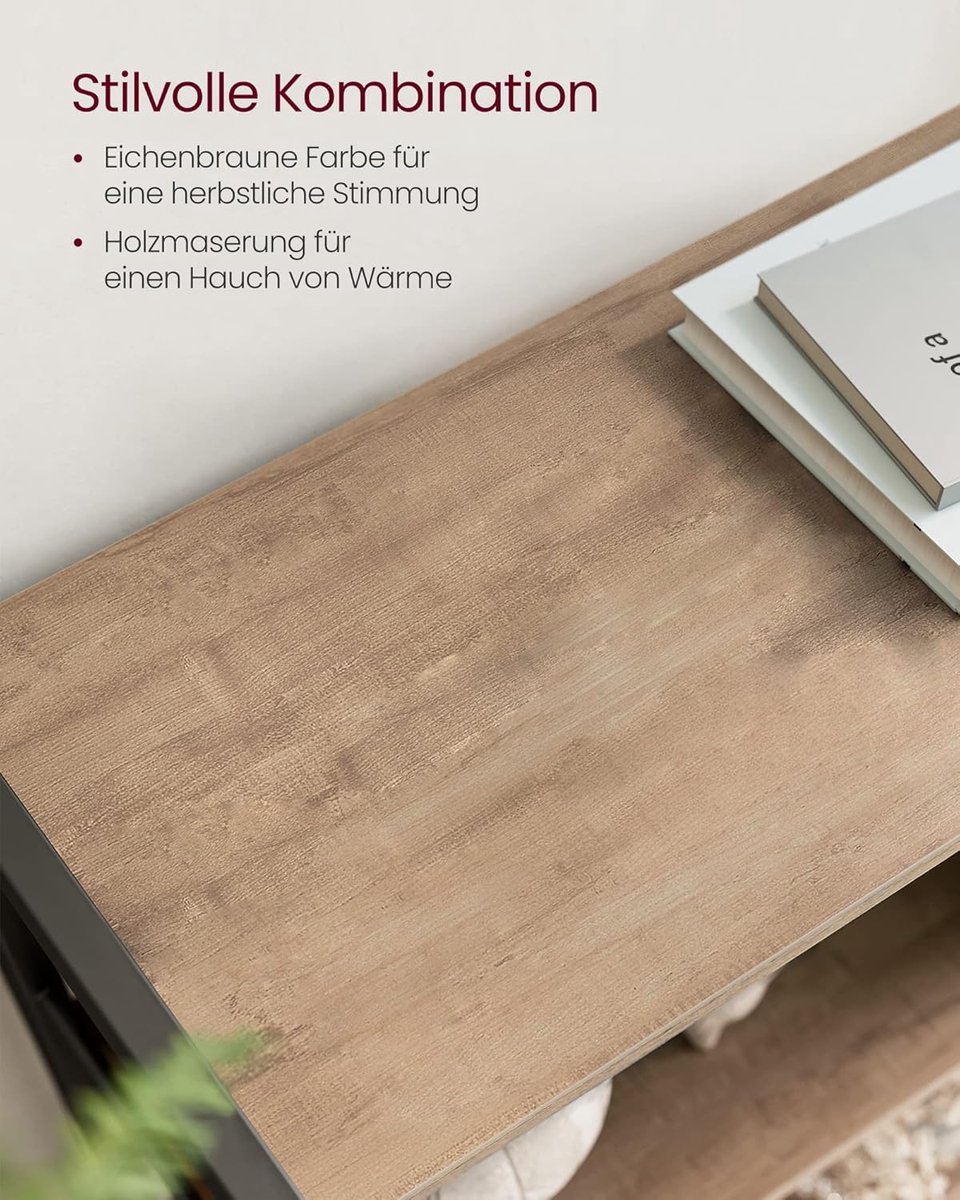 Boekenkast industrieel design met 4 open planken – staande opbergkast met stalen frame & houten planken – woonkamerkast, kantoorrek, keukenrek – 74x30x154,5 cm – camelbruin/inktzwart – ABTKantoor