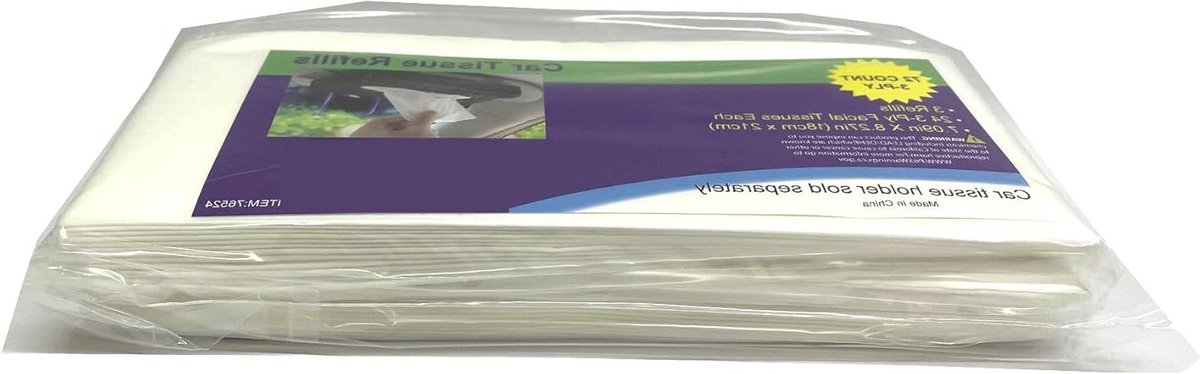 Navulbare Tissues - Zachte Papieren - Voor Onderweg - 3-Laags Dikte - 72 Vellen - Wit