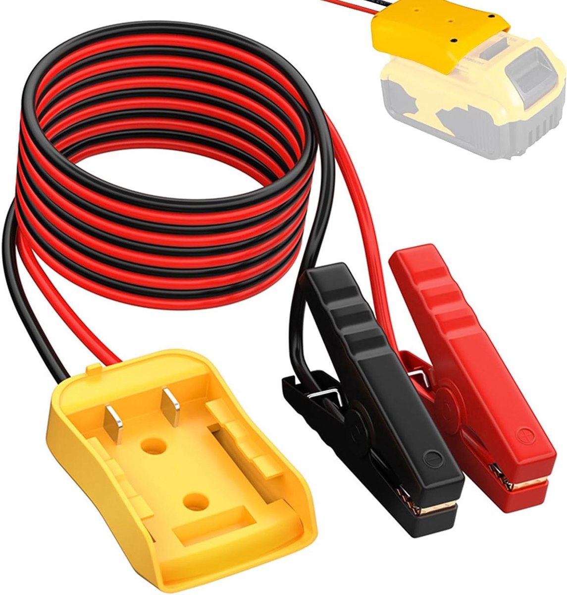 Auto Startadapter - Hulpkabel Batterij - Auto Starten Nood - Veilige Omkeerindicator - 1.8 Meter - Zwart