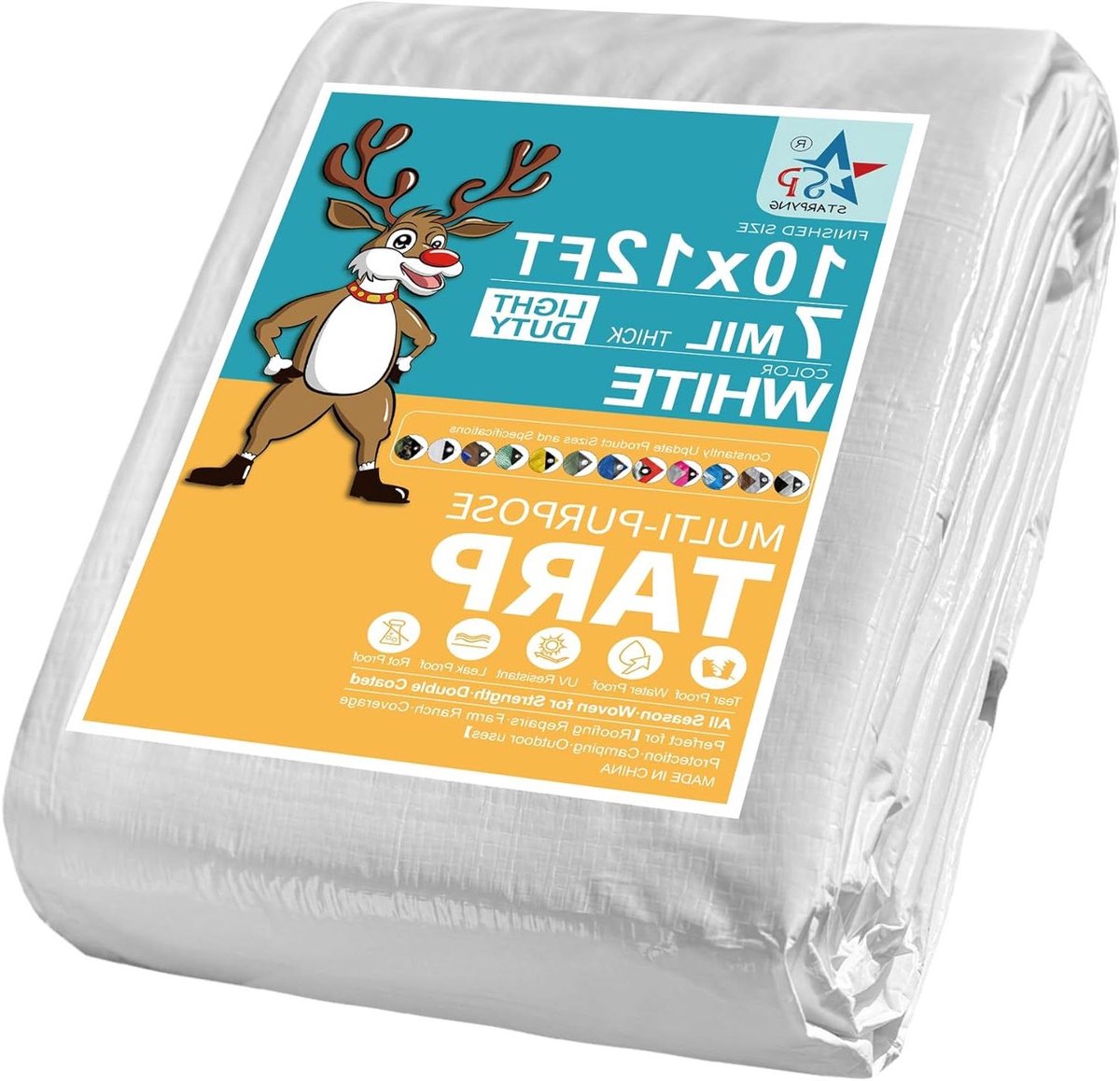 Waterdicht Zeil - Beschermend Dekzeil - Tuin en Klussen - Scheurvast Polyethyleen - 3x3.6 meter - Wit