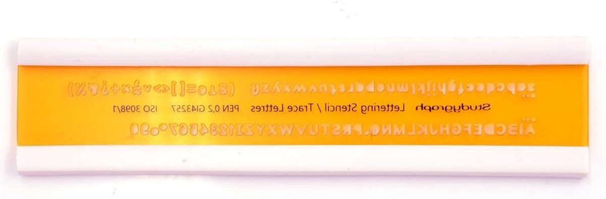 Normograaf Technisch Tekenwerk - Letter Sjabloon - Professioneel Tekenen - Slagvast Kunststof - 2 mm - Oranje