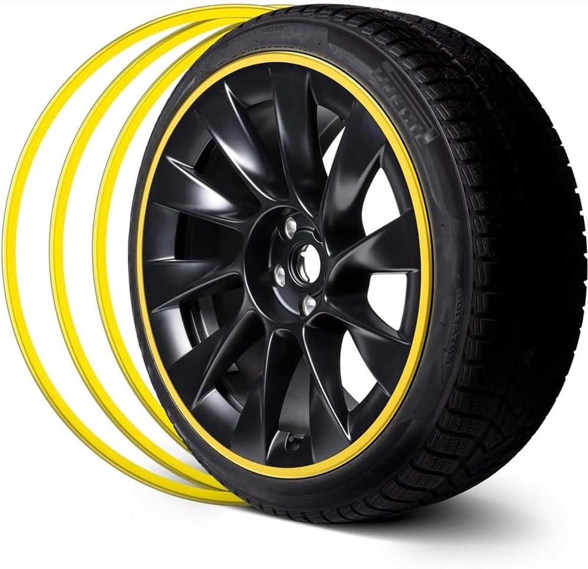 Velgbeschermers Set - Anti-kras ringen - Velgen beschermen - Universele pasvorm - 4 stuks 18 inch - Geel