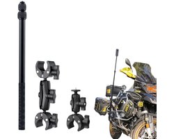 Motor Bundle 4 Insta360 - Motor Dubbele Bevestiging -Dubbel Mount- Onzichtbare Pro Selfie Stick 120cm - Aluminium -Insta360 X5 - Klem Mount - Motor bundle Voor Insta360 One X4 - Insta360 one X5 - Motorcycle set for Insta360 -- Pro Motor kit - FPV -I