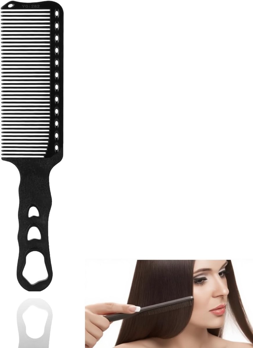 Haar knipkam - haarstyling - knippen - haarstylist gereedschap - zwart