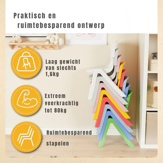 Quvo® Peuterstoel - Kinderstoel - Peuter Stoel - tot 80 kg - Geel - 34cm x 36cm x 51cm van quvo — afbeelding 4