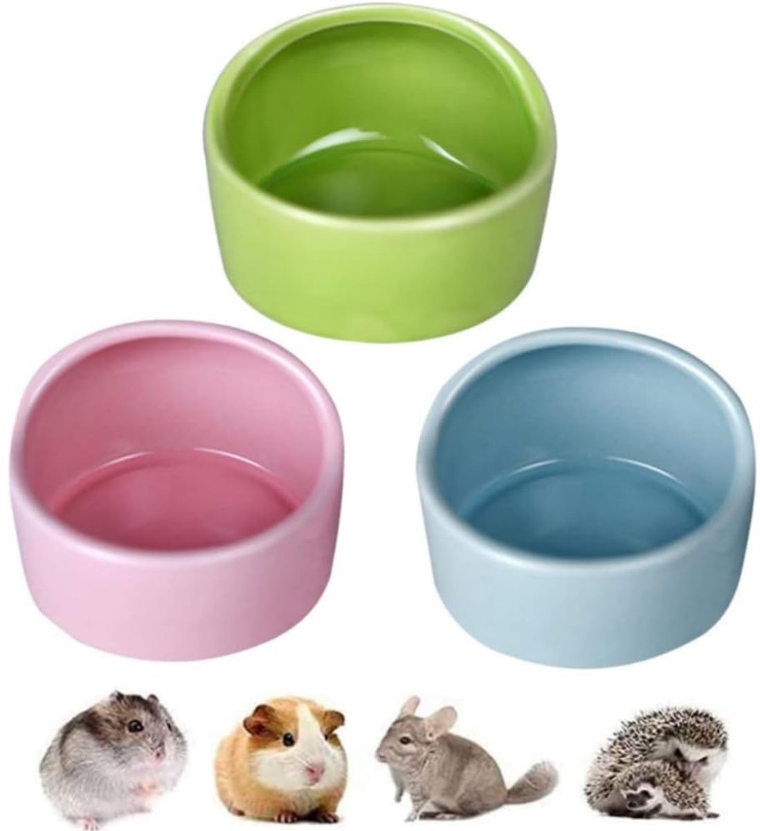 Allecto – Hamster-keramische voerschalen – Knaagdier voeding accessoires – Ergonomisch design – Klein formaat – Niet-giftig – Ideaal voor kleine di…