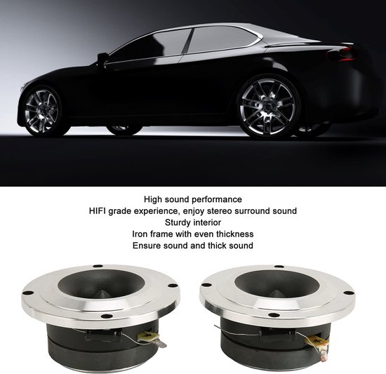 VT Goods - Auto Tweeter Luidspreker - Hoge Gevoeligheid - Aluminiumlegering - Zilver - Stereo Surround - Vervanging voor Auto Geluidssystemen - 2 Stuk van Merkloos — afbeelding 3