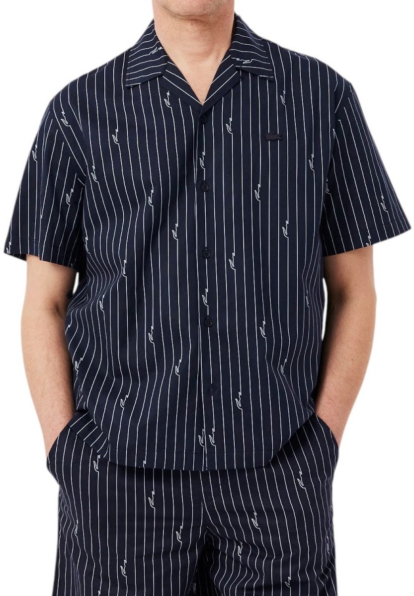 Lacoste Heren Overhemd CH2343/IY8 Woven Shirt Zwart