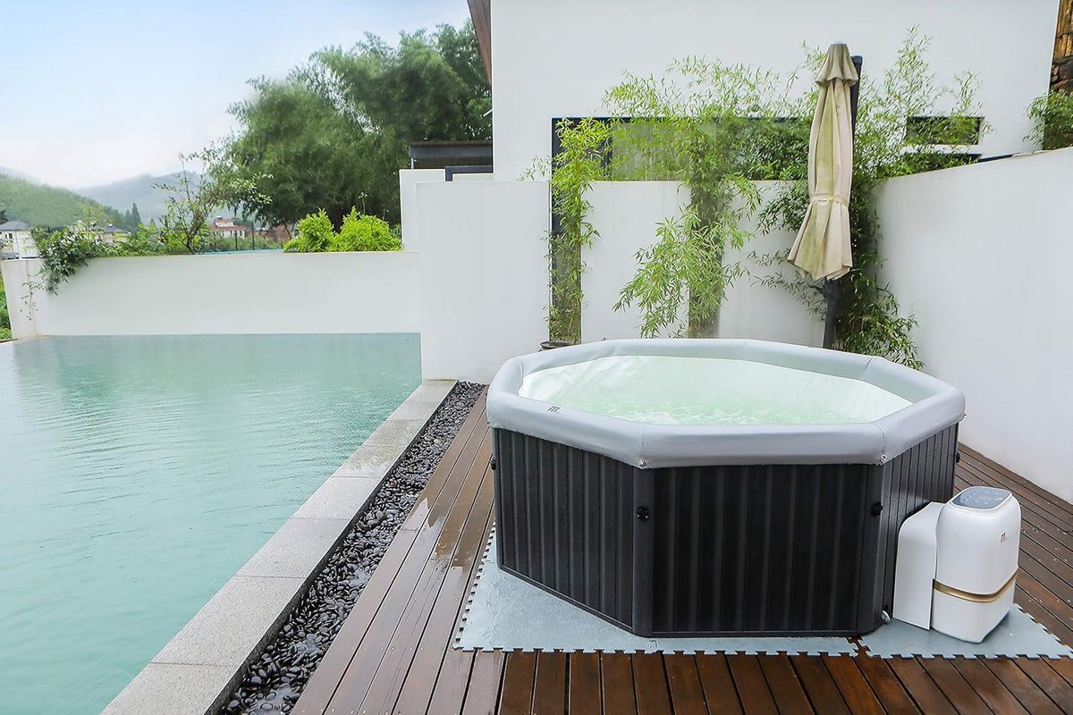 Opblaasbare Whirlpool 6 Personen – ABTkantoor Tuscany Elite Spa Jacuzzi – 138 Jets, 42°C Verwarming, UVC & Ozon Reiniging – Luxe All Season Opblaasbare Spa voor Binnen & Buiten