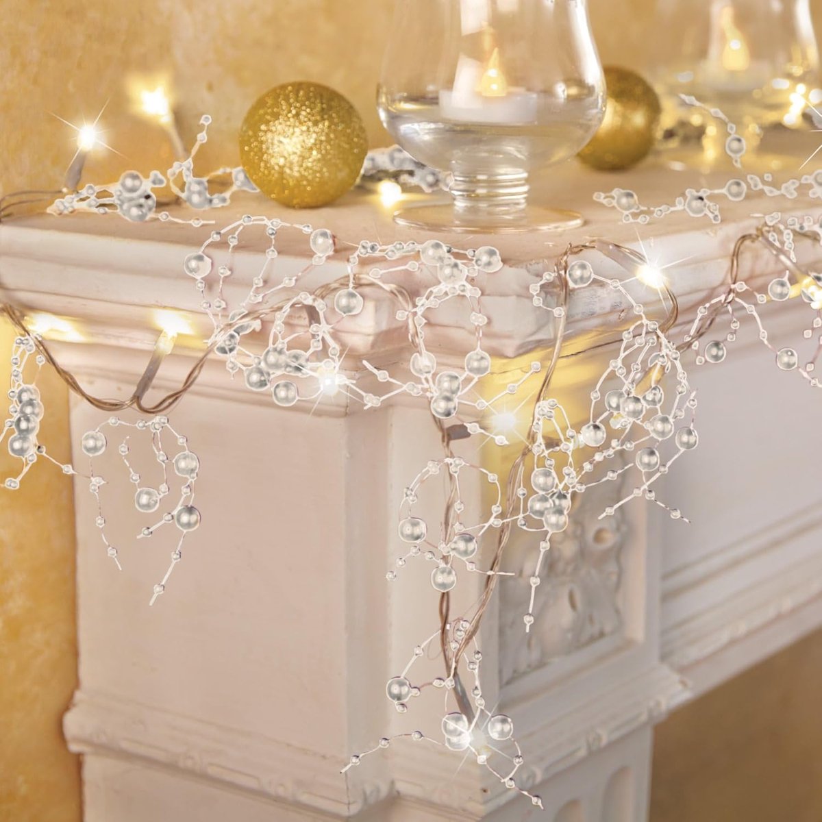 Verlichte Kerst Guirlande - Feestelijke Slinger - Huis Versieren - Met Acrylbessen - 305 cm - Zilver – foto 3