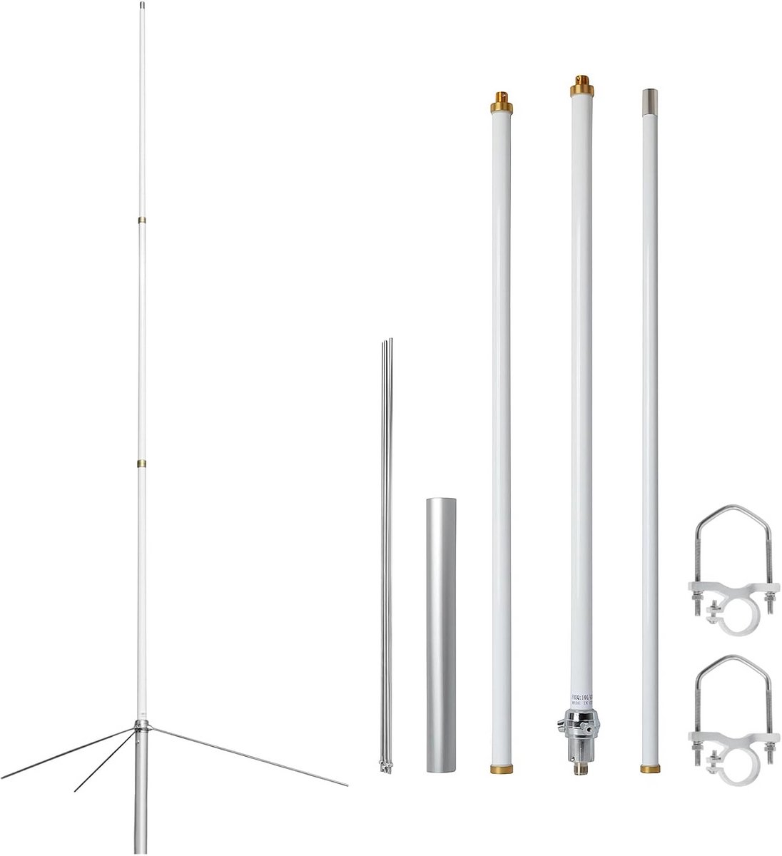 Basisstation Antenne - VHF UHF Antenne - Draadloze Communicatie - Hoge Versterking - 2.2 Meter - Wit