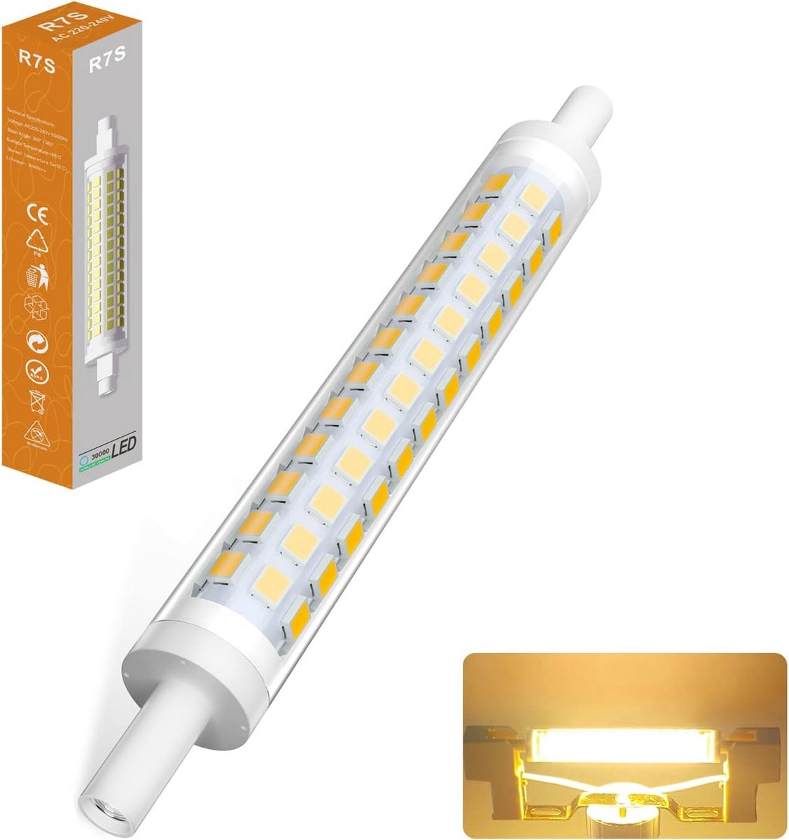 LED Lamp - R7S Fitting - Huis Verlichten - Energiebesparend - 118mm - Warm Wit