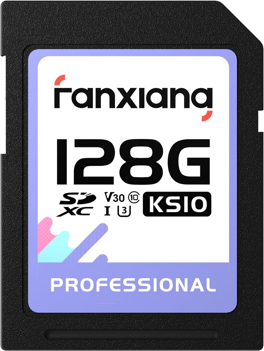 Geheugenkaart SDXC - Snelle Opslag - Foto Video Opnames - UHS-I U3 V30 - 128 GB - Zwart