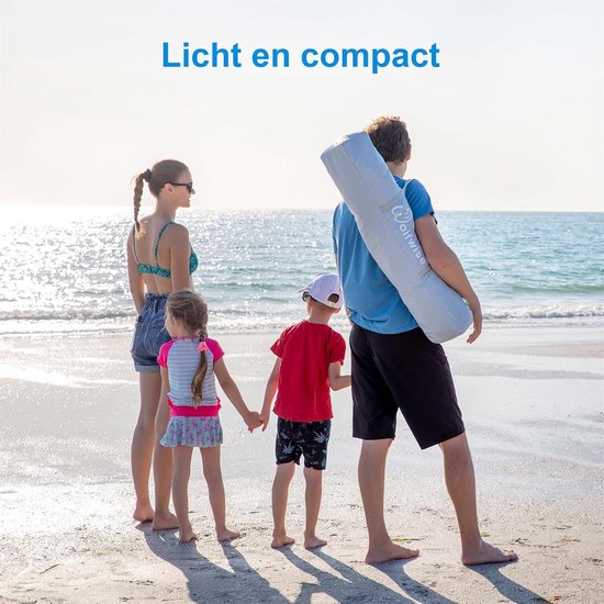 3-4 Personen Makkelijk op te Zetten Strandtent UPF 50+ met Verlengde Veranda en Ritssluiting - Mint groen. van Merkloos — afbeelding 5