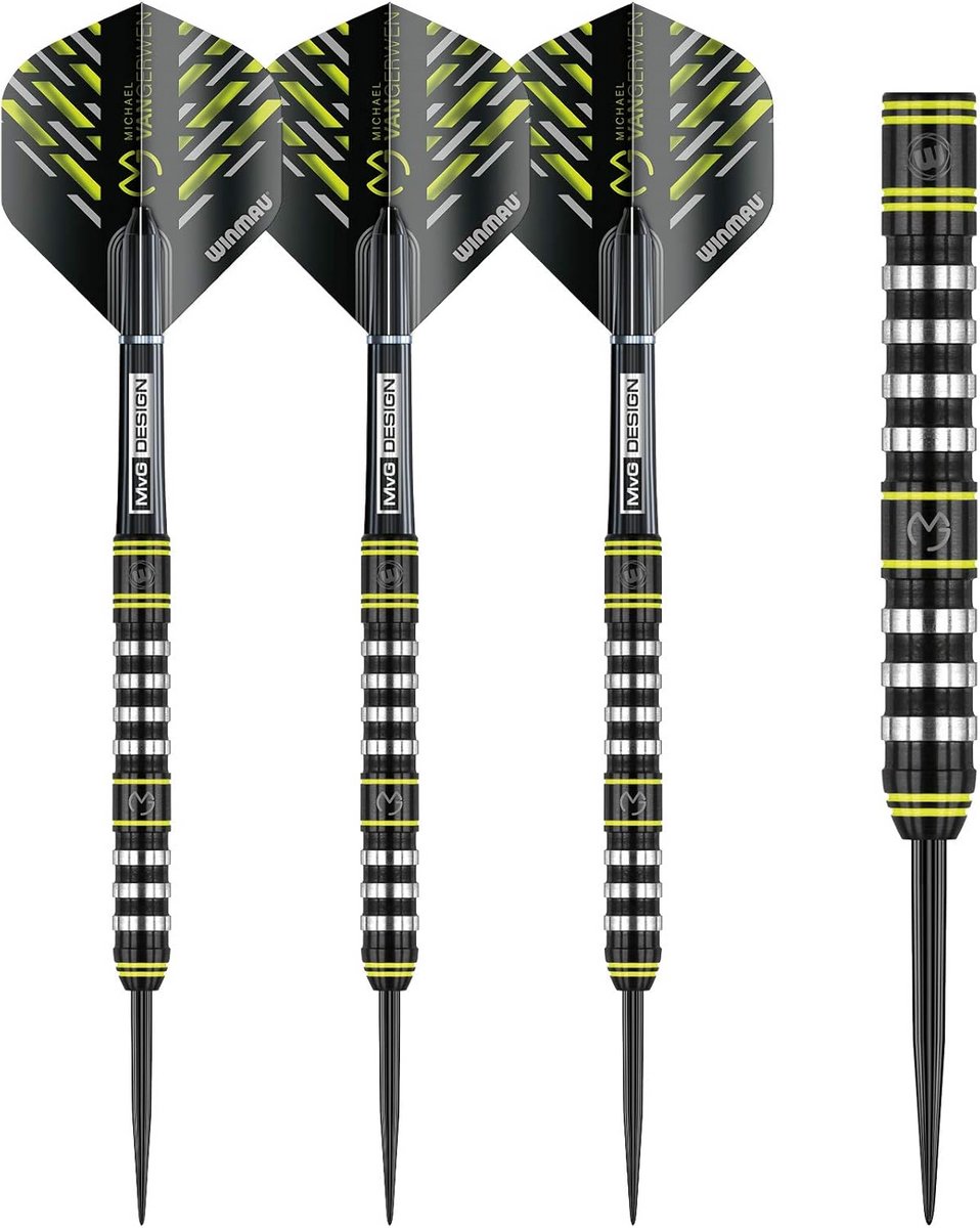 Steeltip Darts - Pijltjes Set - Precisie Werpen - 90% Tungsten - 24 gram - Zwart Zilver