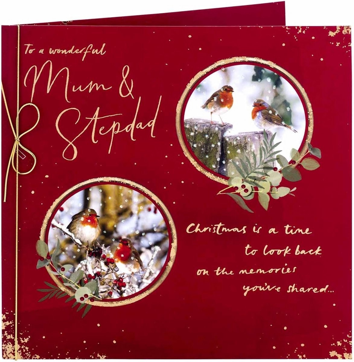 Kerstkaart Mama - Stiefvader Wens - Kerstgroeten Zenden - Persoonlijke Boodschap - 19 x 19 cm - Meerkleurig