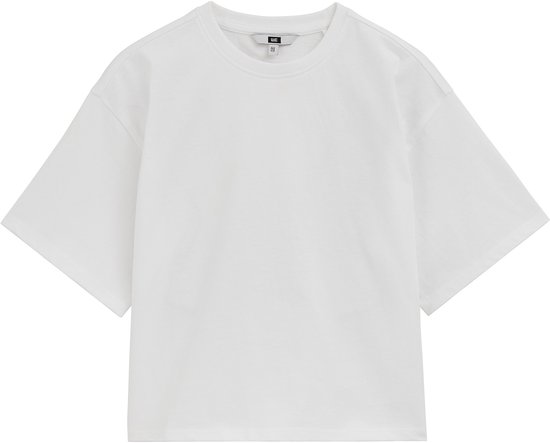 Wit oversized T-shirt met korte mouwen.