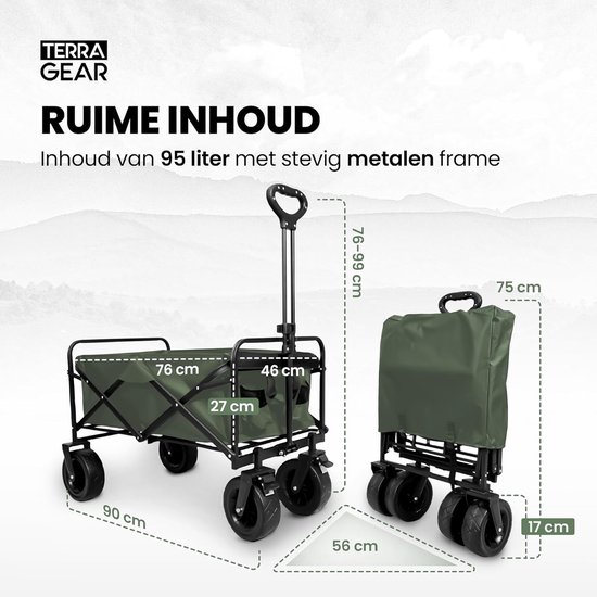 Bolderkar opvouwbaar - Stevig opvouwbaar frame - Strandwagen - Kampeeruitrusting van Bolderkar Opvouwbaar — afbeelding 2