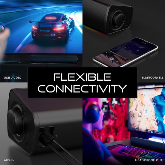 Compacte Soundbar - Gaming Geluid - Meeslepend Luisteren - SuperWide Technologie - 24W Piekvermogen - Wit — afbeelding 3