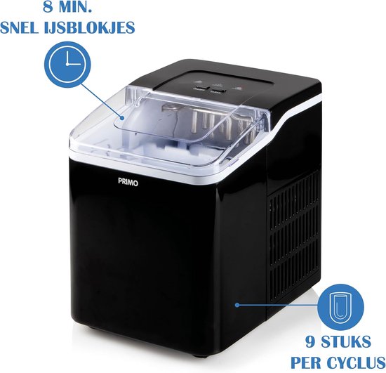 IJsmachine - Ijsblokjes maker - Snelle ijsbereiding - 9 ijsblokjes per cyclus - 12kg per dag - Zwart — afbeelding 4