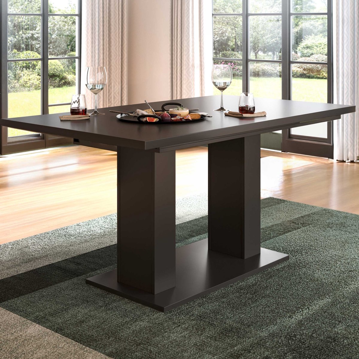 Uitschuifbare Eettafel Motion Emob - Grijs Spaanplaat - 150-190x76x90 Cm