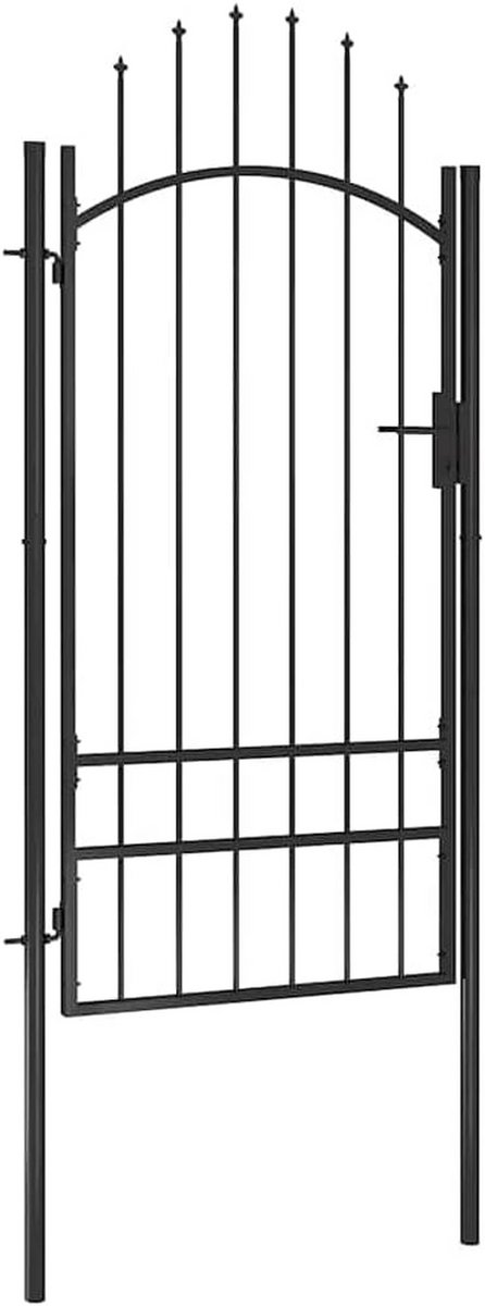 Tuinpoort Staal - Hekwerk Deur - Terrein Afbakenen - Roestbestendig Coating - 1x2.5m - Zwa
