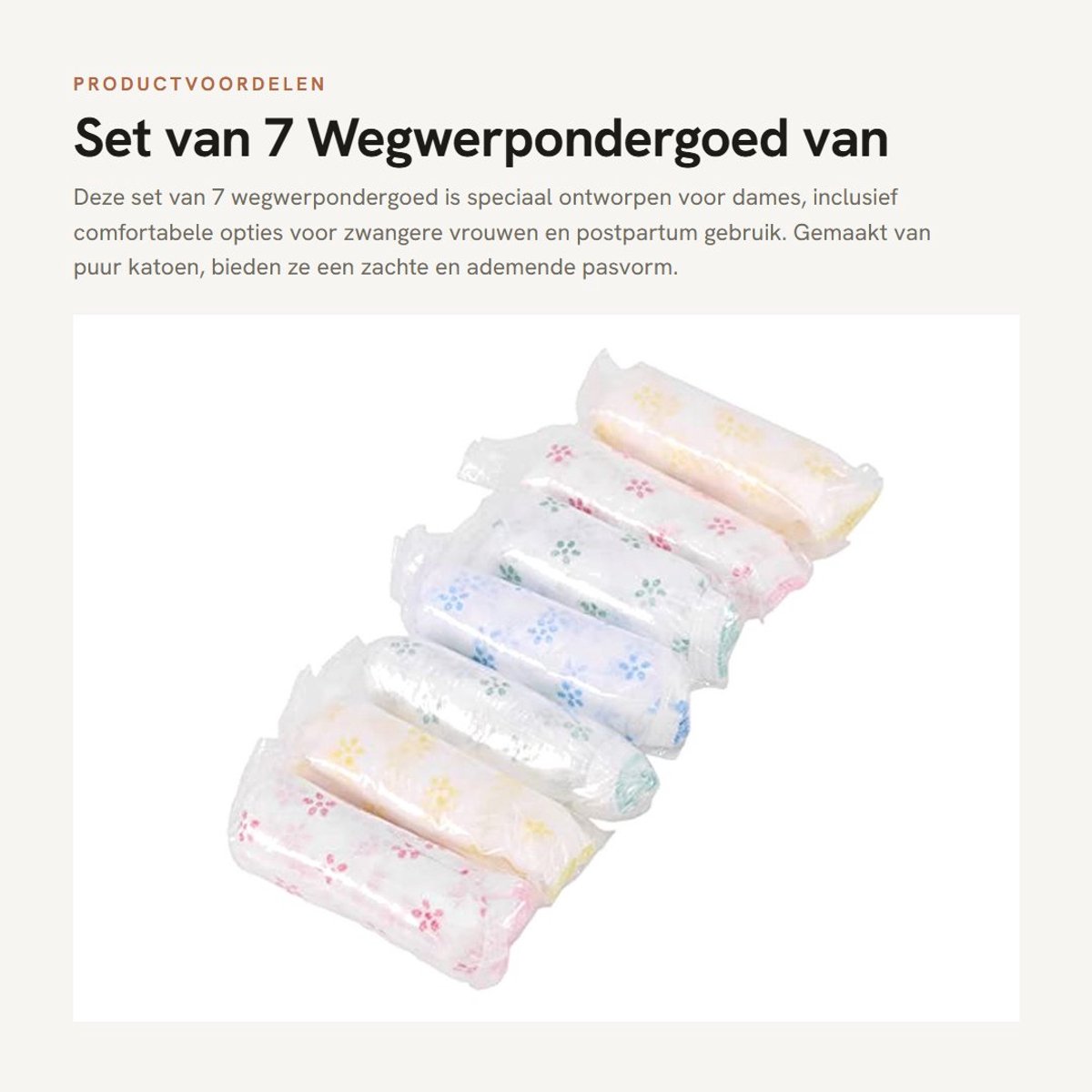 Dailygoods- Onderbroeken 7-pack - Wegwerpondergoed - Dames - Zwangere/Postpartum - Reisfitnessslipjes - Katoen