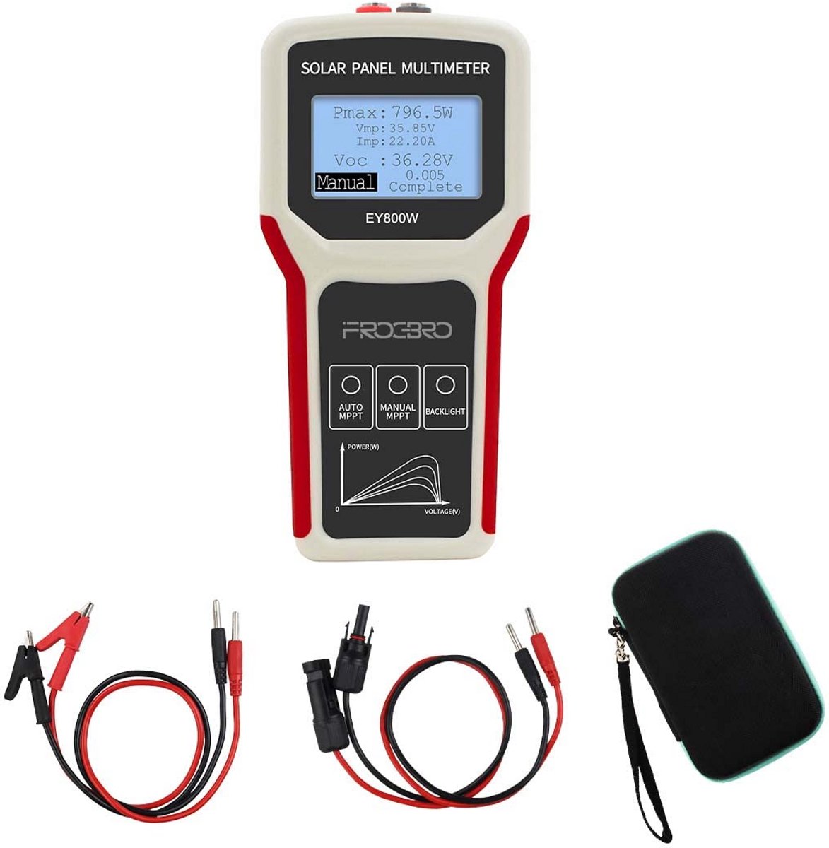 Zonnepaneel Tester - PV Multimeter - Energie Meten - Ultraduidelijk LCD - 15 x 8 x 5 cm - Zwart