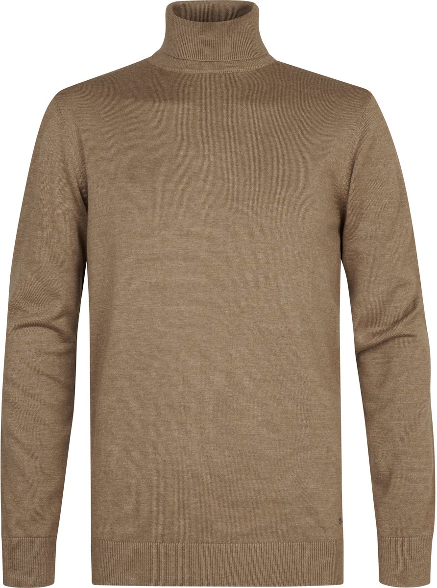 Petrol Industries Heren Coltrui - Regular Fit Trui - Truien - Pullover - Bruin - Maat S