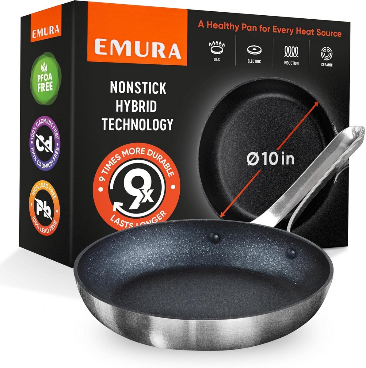 Koekenpan aluminium Gezond Koken Krasbestendig 26 cm Zwart