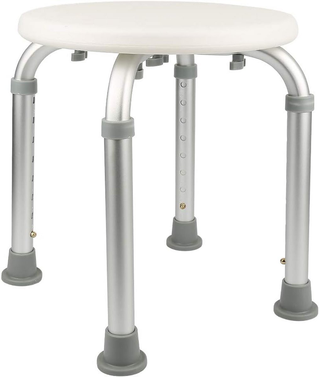 Douche Kruk - Badkamerstoel Zitje - Veilig Douchen - In Hoogte Verstelbaar - 36-54 cm - Wit