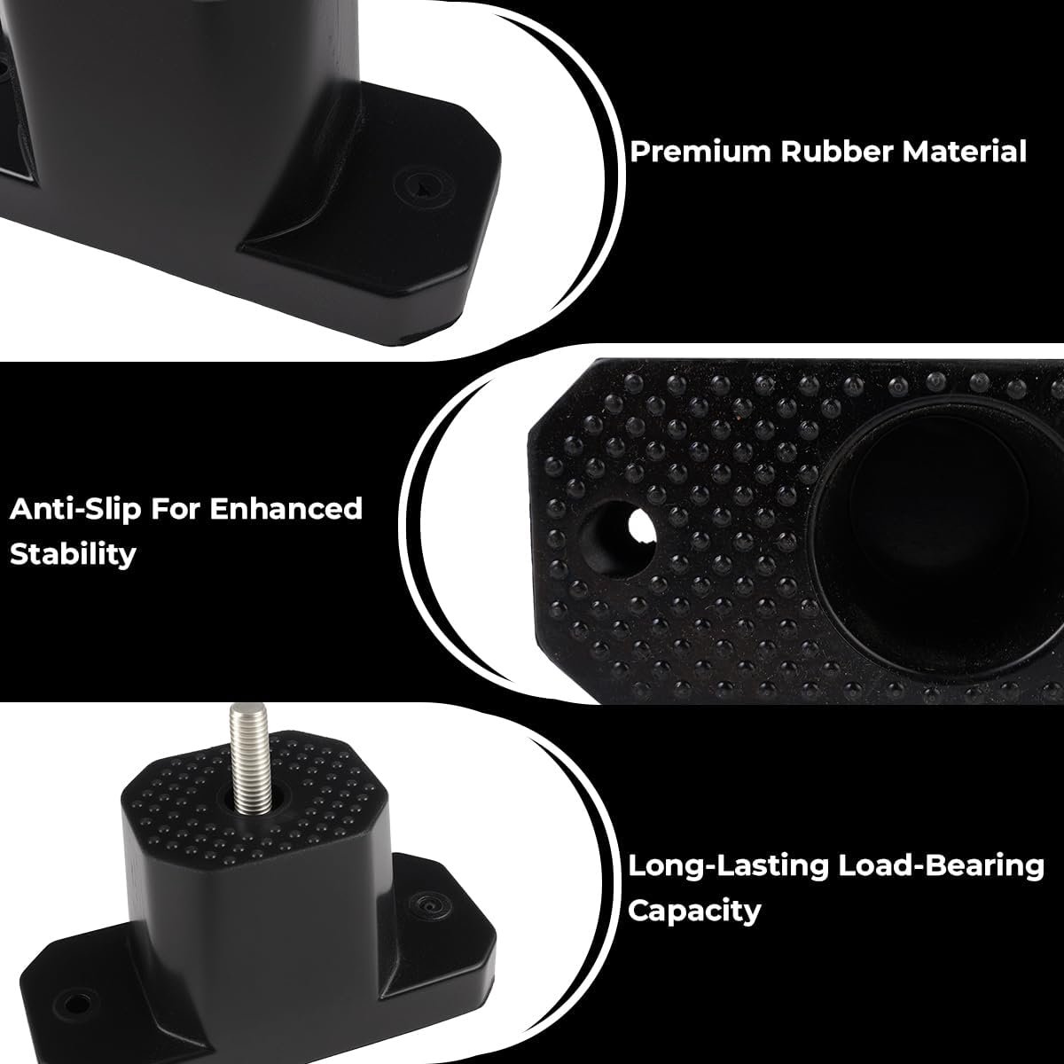 Trillingsdempers - Rubberen Lagers - Airco Stabiliseren - Buitenunit Ondersteuning - 4 Stuks - Zwart thumbnail 3
