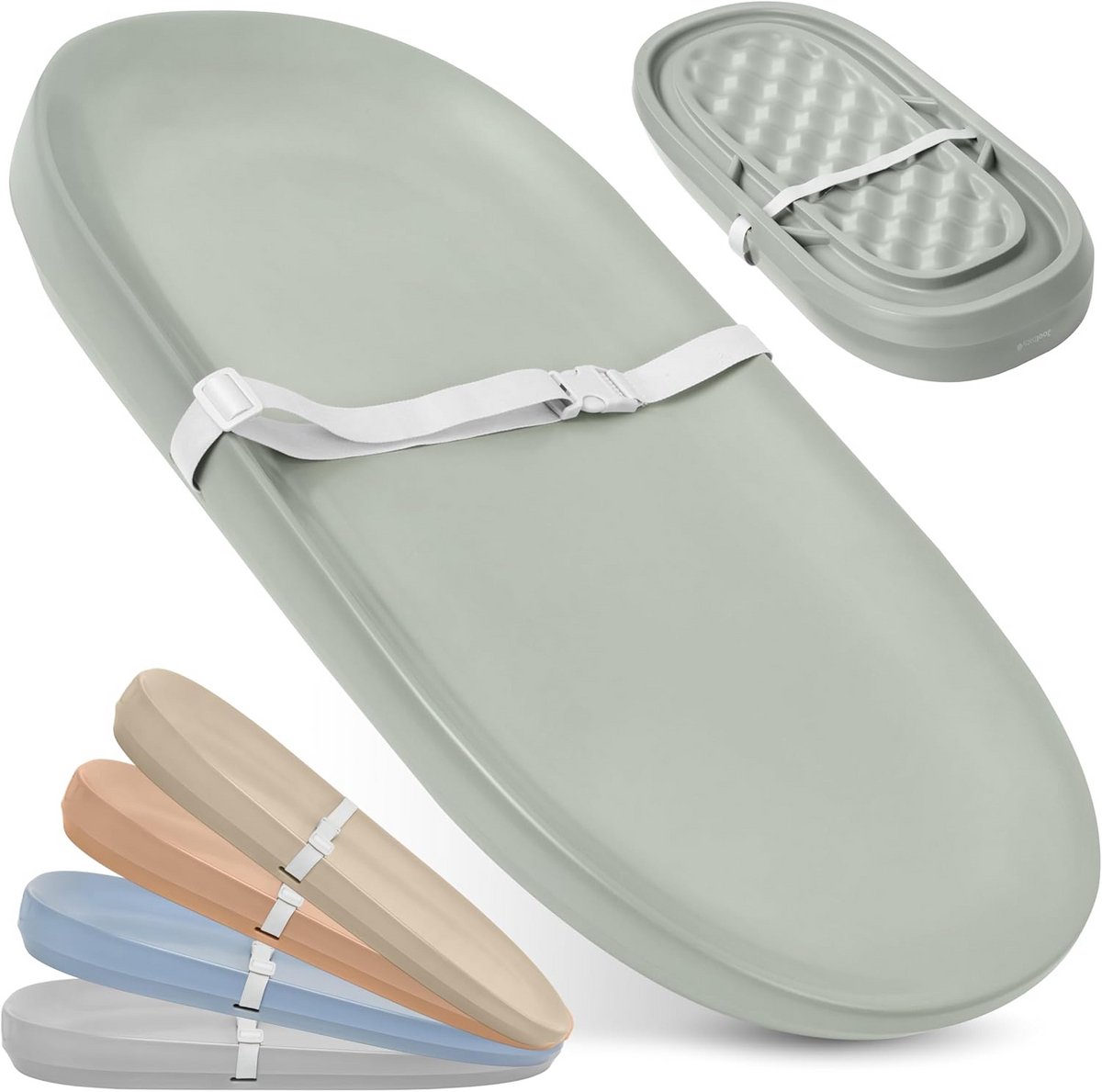 Aankleedmat Baby - Verschoningskussen - Luiers Verschoon - Waterdicht Schuimkussen - 81 x 40 cm - Saliegroen