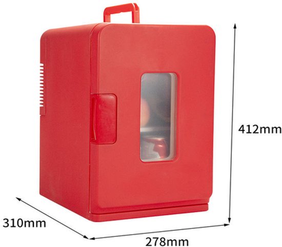 KZQ Mini koelkast 15 liter 2-in-1 minibar koel en warm AC/DC 230V/12V draagbaar zwart zwarte glazen deur voor auto kantoor camping thuis eten drinken van KZQ — afbeelding 5